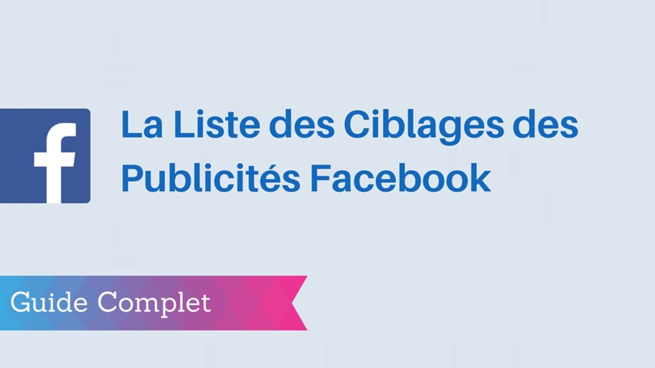 Les 1000 Options De Ciblage Facebook En Resume Guide Complet